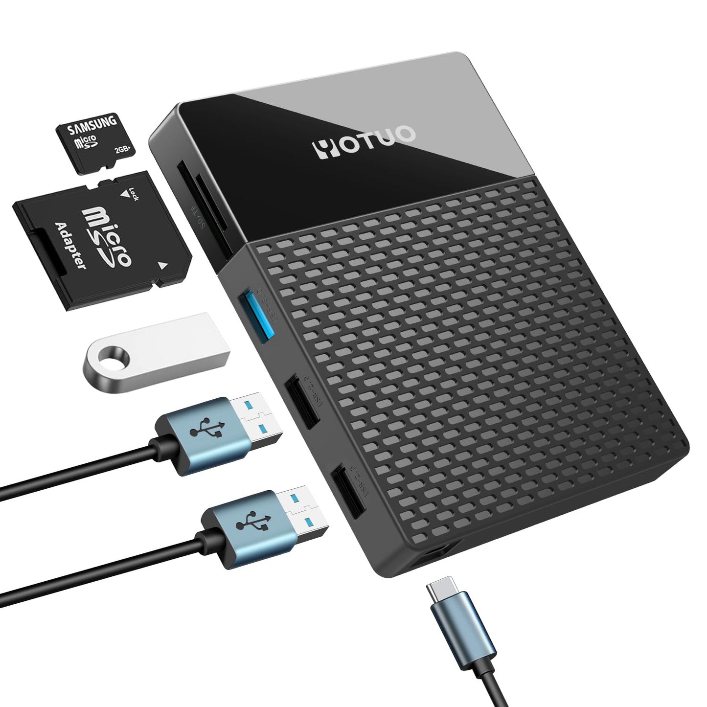 YOTUO 1TB External Hard Drive, USB C Multiport Hub HDD 7-in-1 RD12