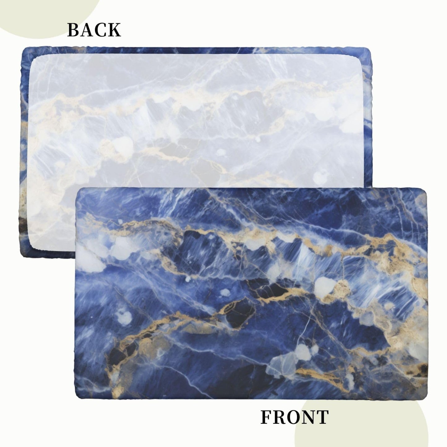 Blue Marble Rectangle Tablecloth with Elastic Edge, 5FT Table Cloths Washable Reusable Rectangular Table Cover for Kitchen Dining Party, 60" L X 30" W BST202