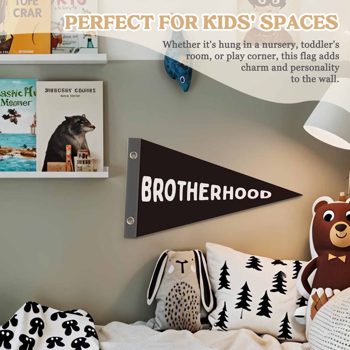 Boy Nursery Decor Pennant Banner Flags Decor, Playroom Essentials, Dude Felt Banner Wall Art Decor for Toddler Kids Room Nursery,Boy Playroom Decor 7.4x14 Inch BST326H