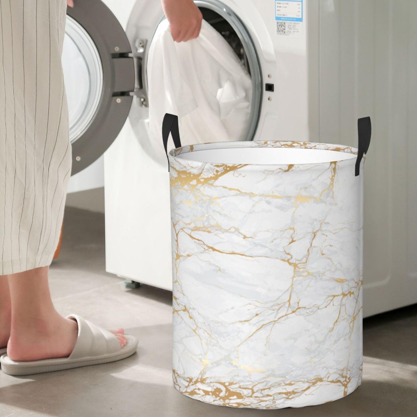Basketball Round Laundry Hamper Basket Ball Texture Storage Basket Toys Clothes Organizer Bin For Home Bathroom Bedroom Dorm Nursery, 62l BST202