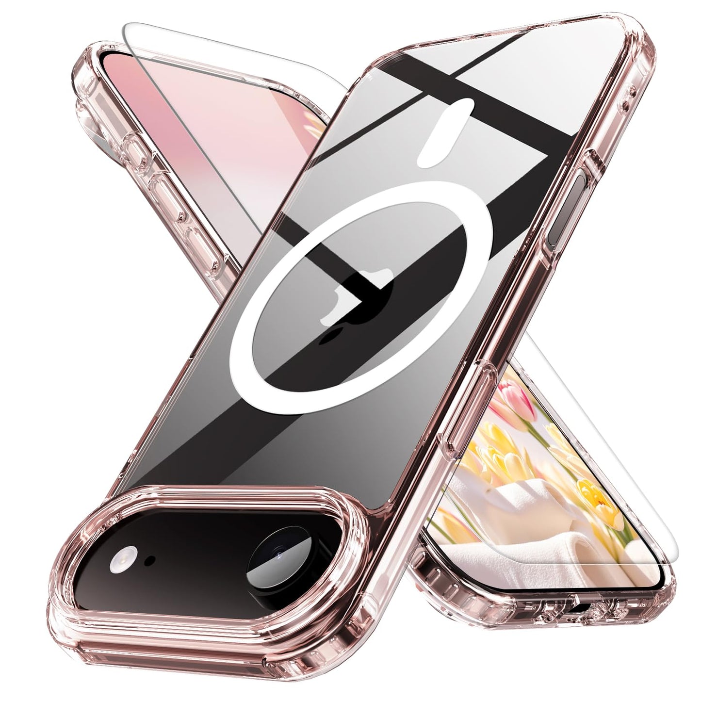 PinLiSheng for iPhone 17 Pro Max Case， Compatible with MagSafe, Shockproof Military-Grade Protection, Scratch-Resistant Back, Anti-Yellowing，Magnetic Phone Case for iPhone 17 Pro Max, Clear WN420