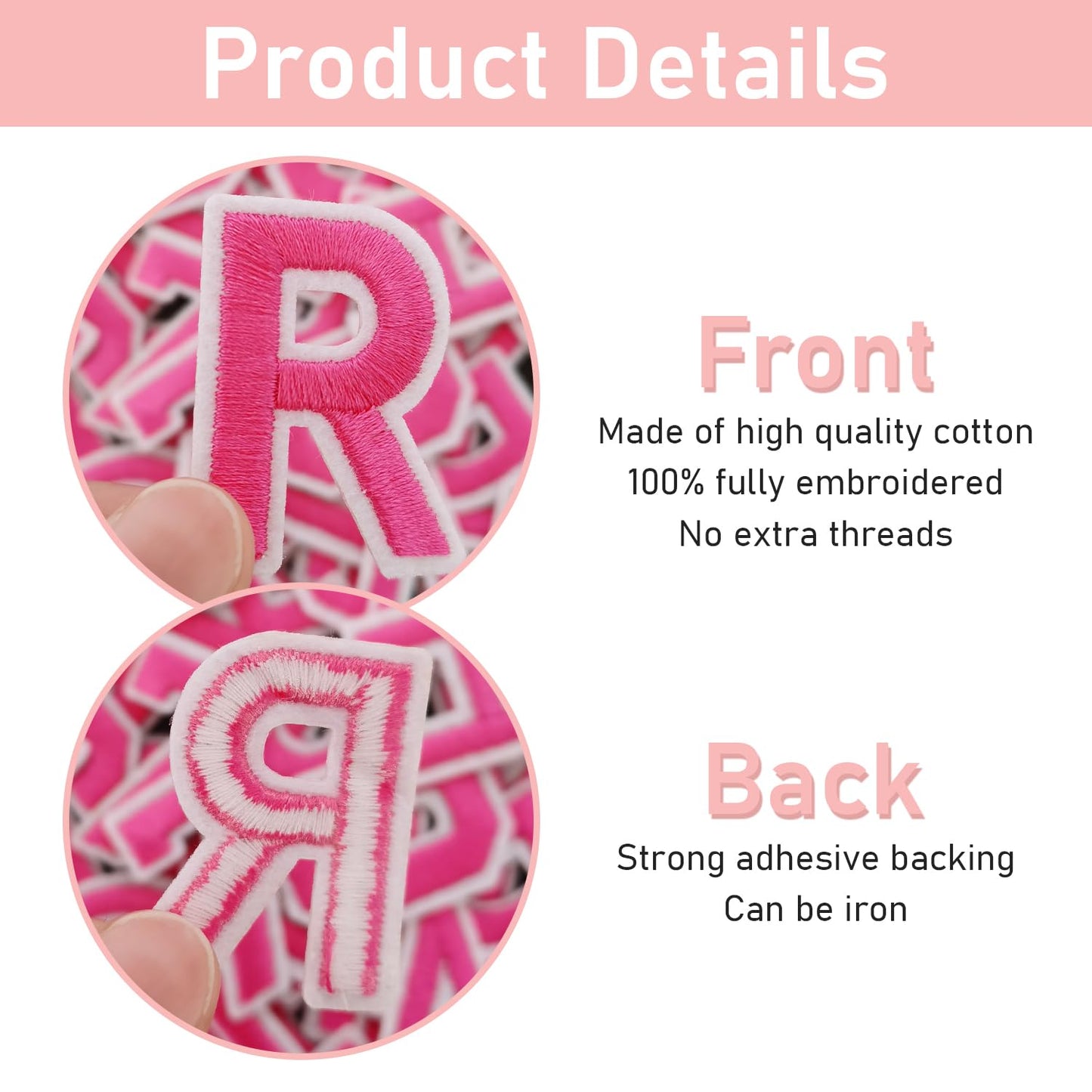 72Pcs Iron on Number and Letter Patches, Numbers 0-9, Letters A-Z Embroidered Applique Patches for Clothes, Skirts, Hats, Socks - Black BST220