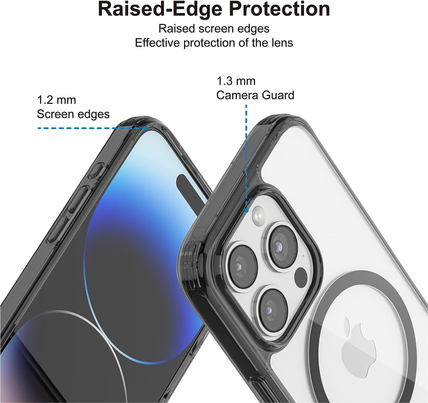 PULOKA for iPhone 14 Pro Transparent Case, Compatible with MagSafe, Clear Protector Slim Cover, Magnetic Phone Case for iPhone 14 Pro 6.1 inch Balck WN420