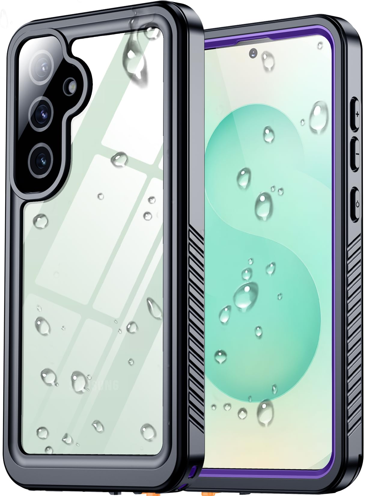 SPIDERCASE Designed for Samsung Galaxy S23 Case Waterproof,Built-in Screen & Camera Lens Protector[IP68 Underwater][Military Grade Shockproof] Full Body Protection Phone Case, Black/Clear WN420