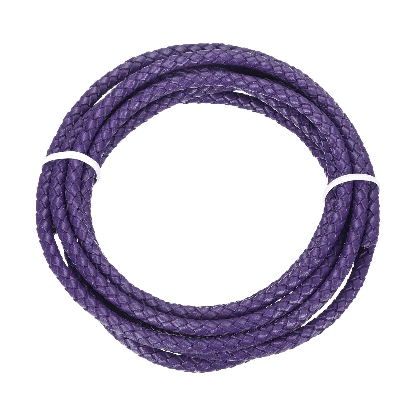 MECCANIXITY 1.1 Yards Bolo Tie Cord 6mm Diameter Round Braided Leather Strip 1 Meter Long for Bracelet Necklace Beading, Yellow WN420