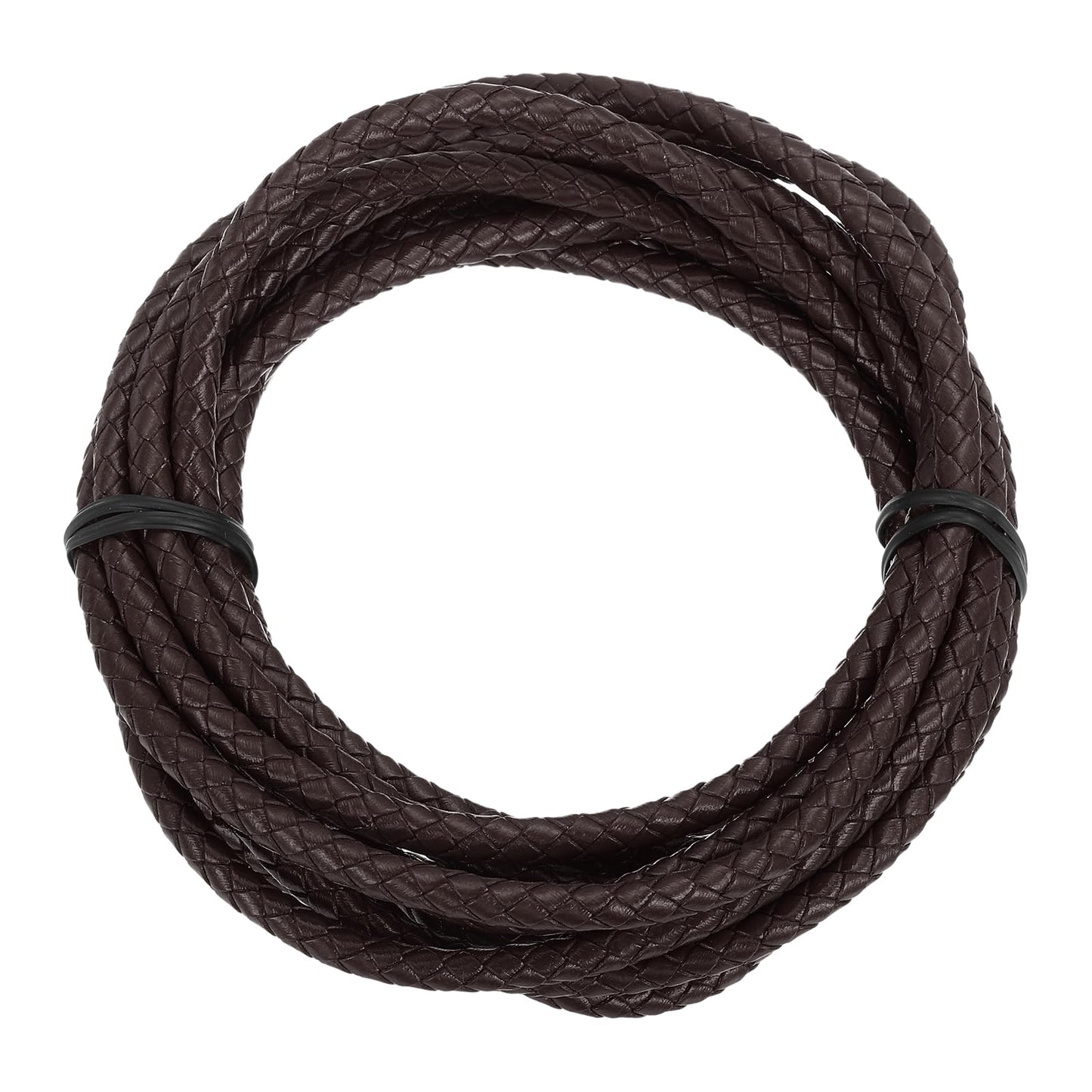 MECCANIXITY 1.1 Yards Bolo Tie Cord 6mm Diameter Round Braided Leather Strip 1 Meter Long for Bracelet Necklace Beading, Yellow WN420
