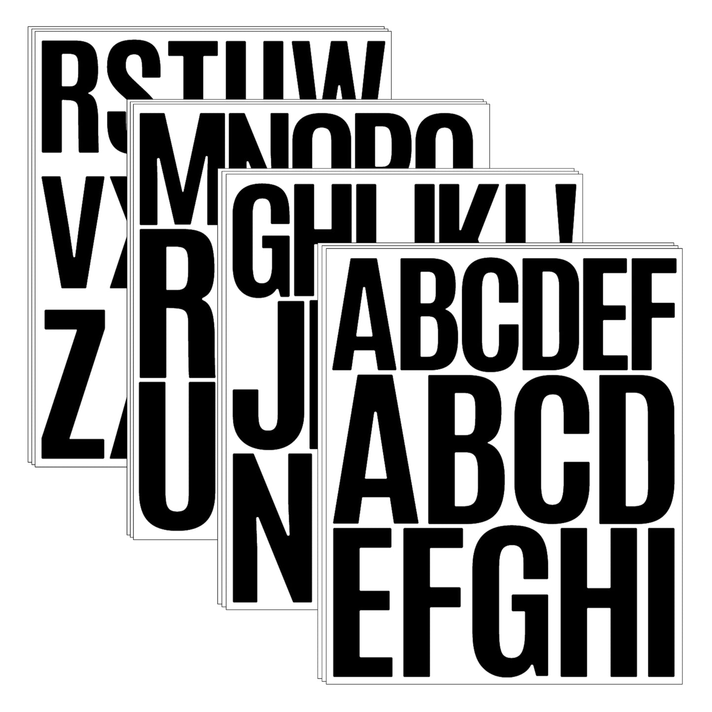210Pcs 3-4 Inch Alphabet Stickers, 12 Sheets Vinyl Waterproof Letter Stickers, Self-Adhesive Large Stick On Letters for Class, Office, Arts, Crafts, Poster Board, Mailboxes, Handbook (White) BST220