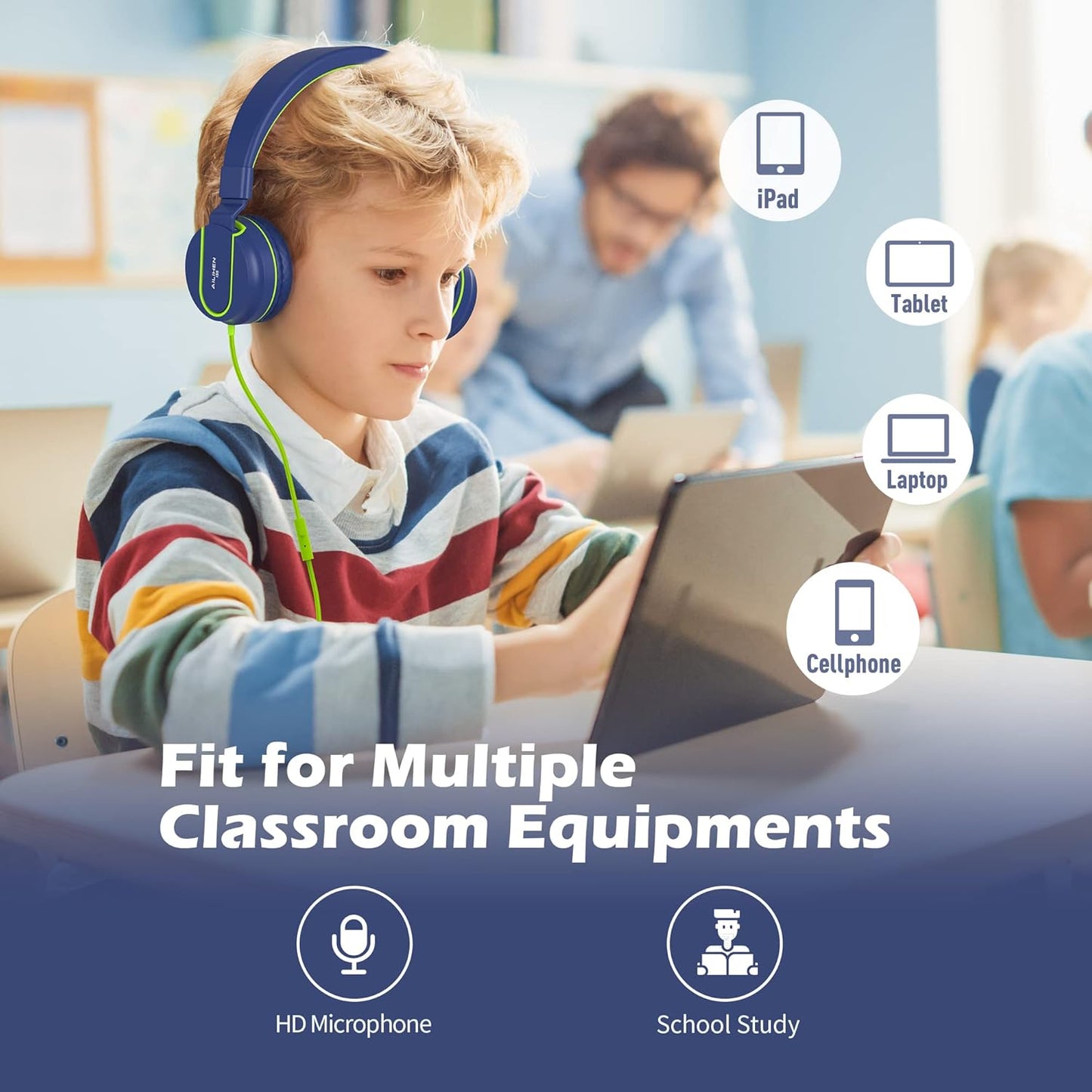 AILIHEN Kids Headphones, I35 On-Ear Headphones 60