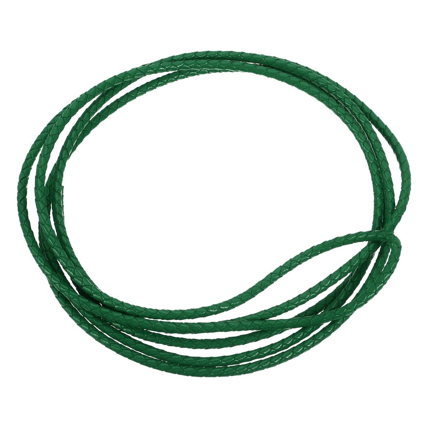 uxcell Leather Cord, 2.2 Yards 4mm Dia Braided String Strip for Purse Handbag Shoelace DIY Crafts Bracelet Making, Yellow BST326L