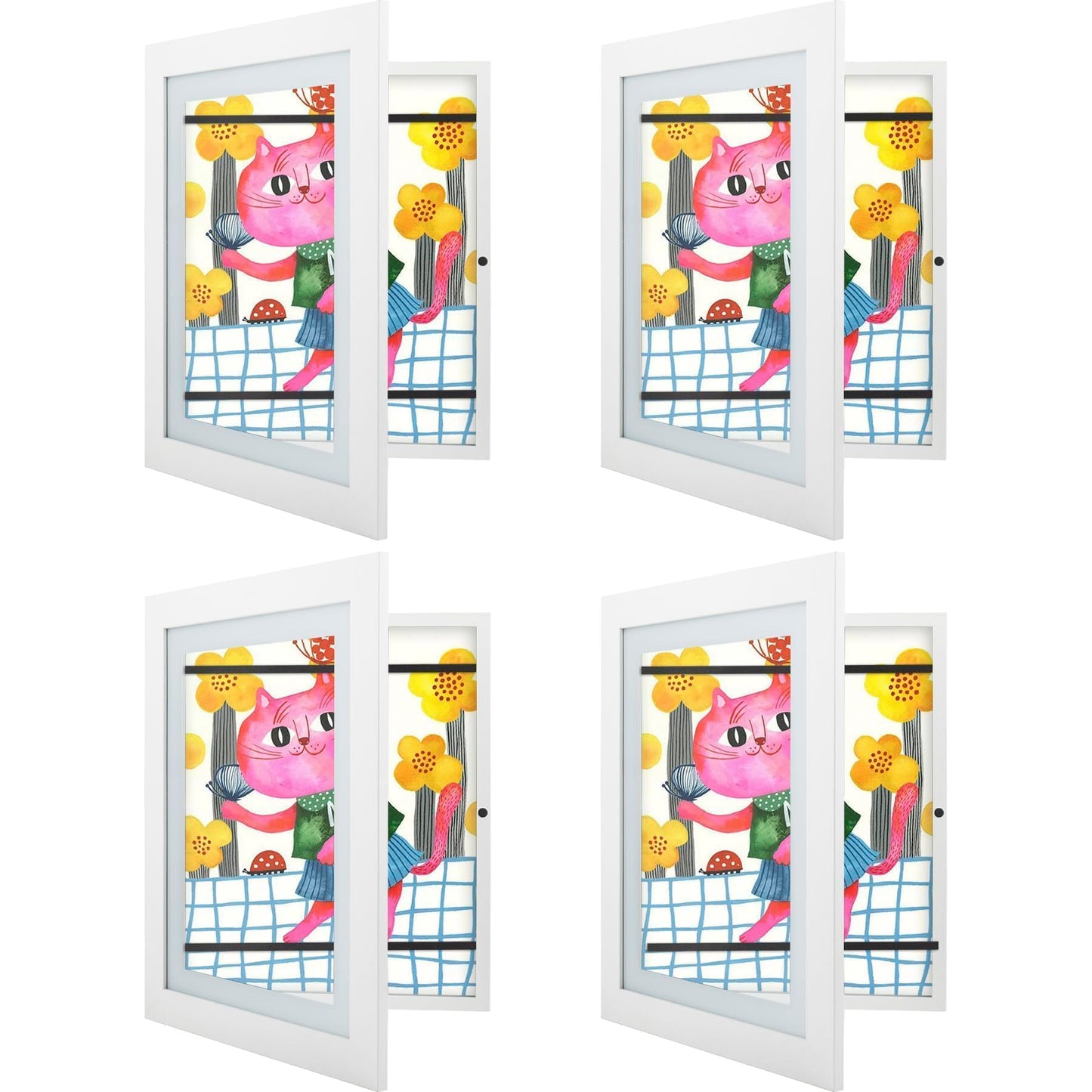 Golden State Art, 8.5x11 Kids Art Frames, Front-Opening Picture Frame Great for Kids Drawings, Artworks, Children Art Projects, Schoolwork, Home or Office (Walnut, Set of 2) BST220