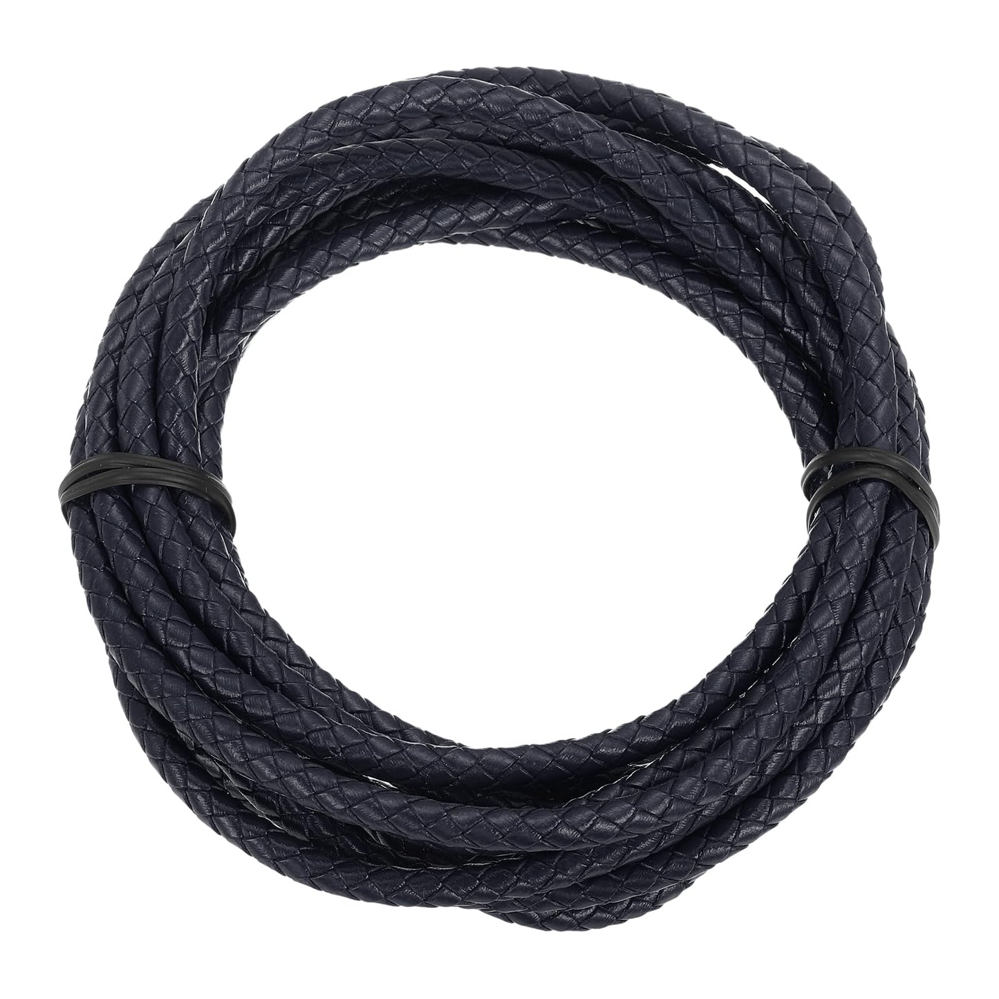 MECCANIXITY 1.1 Yards Bolo Tie Cord 6mm Diameter Round Braided Leather Strip 1 Meter Long for Bracelet Necklace Beading, Yellow WN420