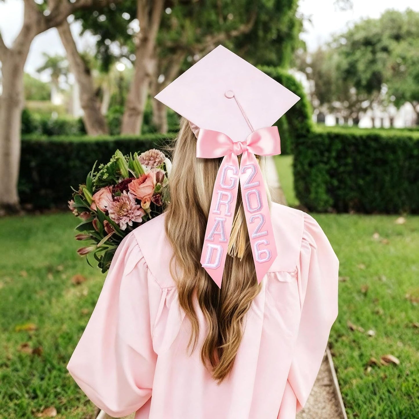 Thiccywoov 6 Pcs Class of 2026 Graduation Bow Graduation Cap Decorations Grad 2026 for Class of 2026 Grad Party Decorations (Pink) BST326L