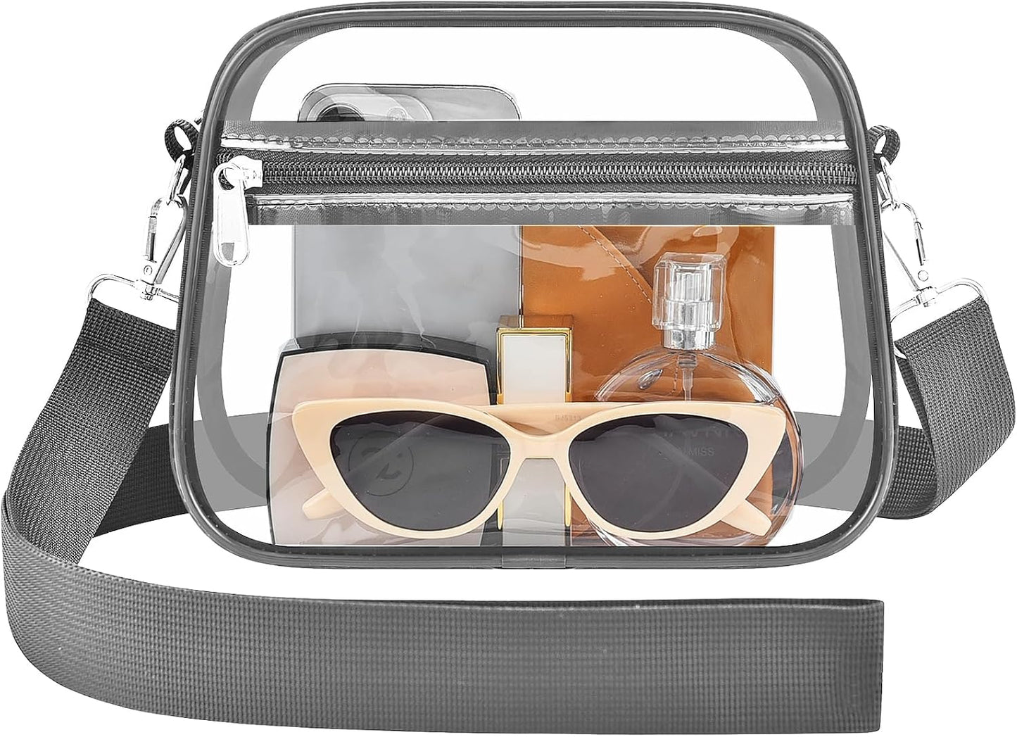 Clear Bag for Stadium Events Stadium Approved Women's Top-Handle Handbags | Mini Small Clear Bag Purse with Wide Adjustable Strap and Front Pocket for Sports Concerts, Festivals BST202