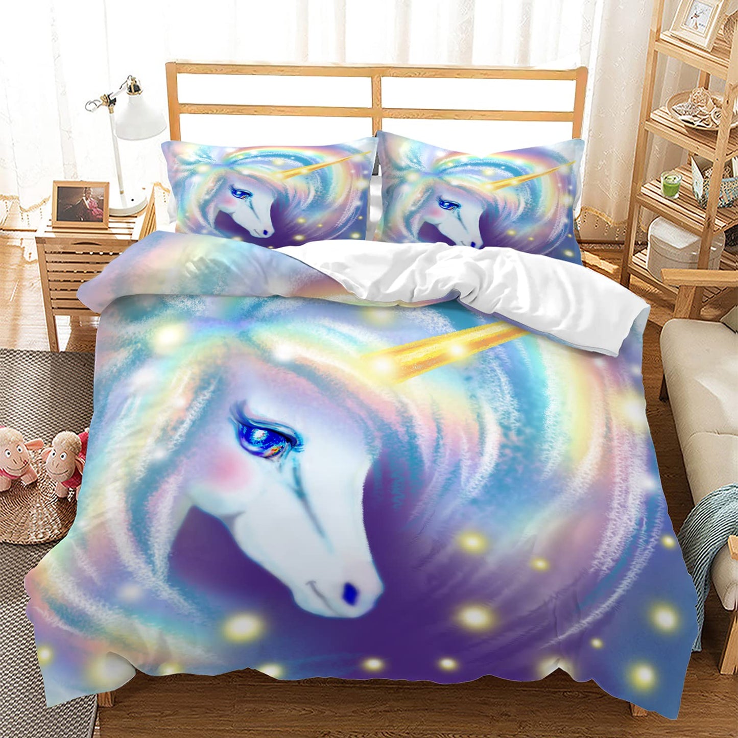 CVHOUSE Deer Hunting Duvet Cover Full Size,American Flag Bedding Set,Deer Theme Comforter for Boys Kids Teens,1 2 Pillowcases 3 Piece Full 79'x89' BST220