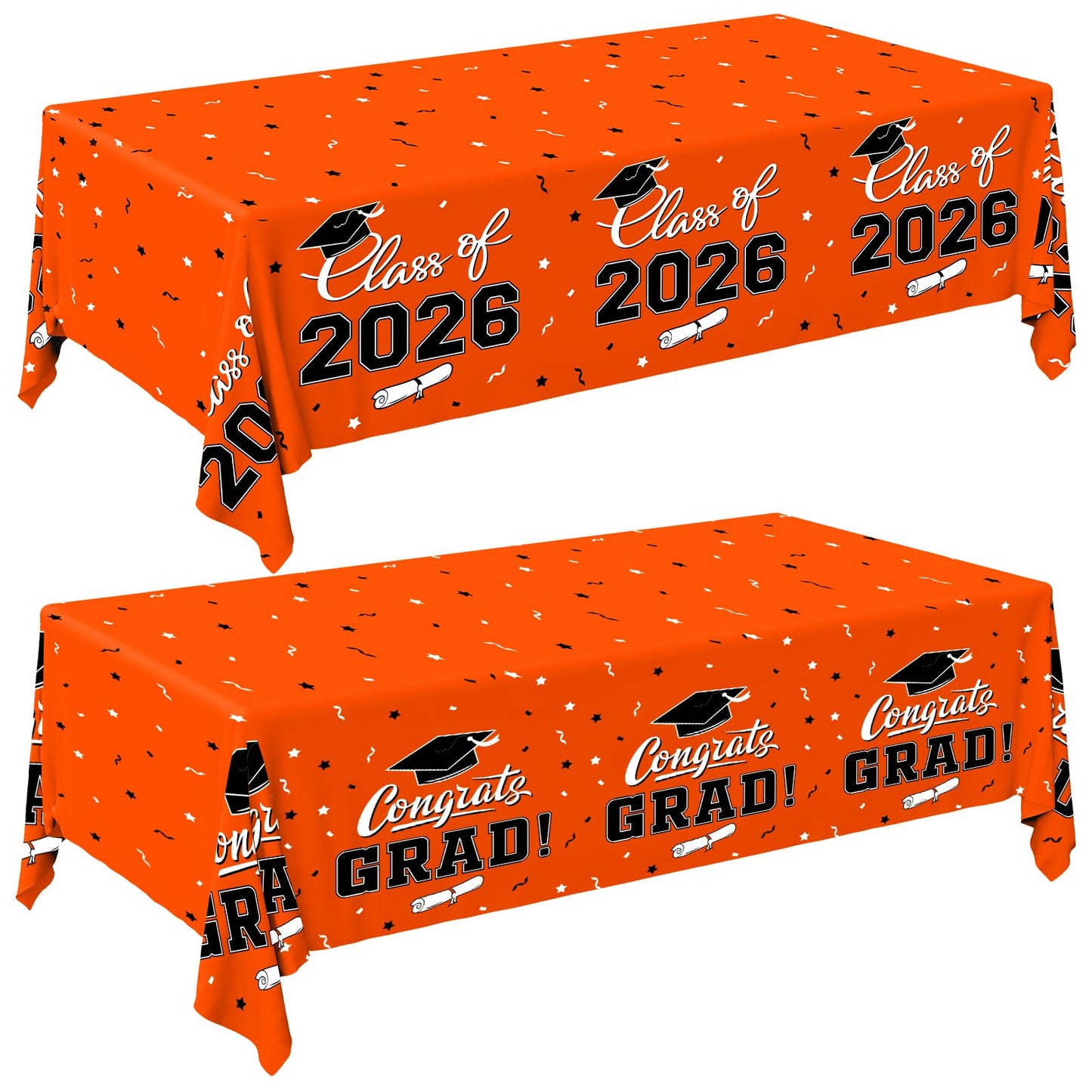Gatherfun 2026 Graduation Decorations : 2-Pack Congrats Grad Disposable Tablecovers - Class of 2026 Red Themed Table Cloths, for Graduation Party Supplies & Graduation Backdrop, 54" X 108" BST326L
