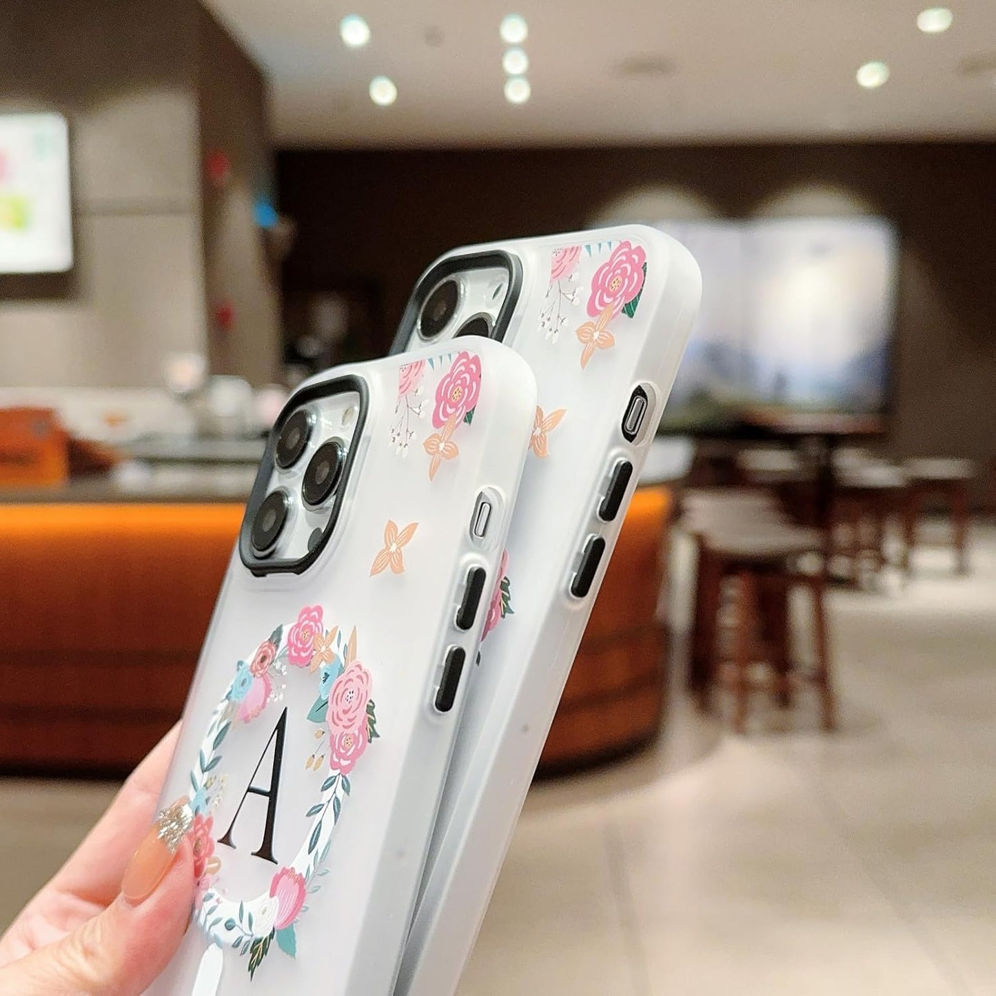 Compatible for iPhone 13 Pro Max Case,Clear Floral Design【Compatible with Wireless Charging】【Camera Lens Protector】 Women Magnetic Case for iPhone 13 Pro Max-M WN420