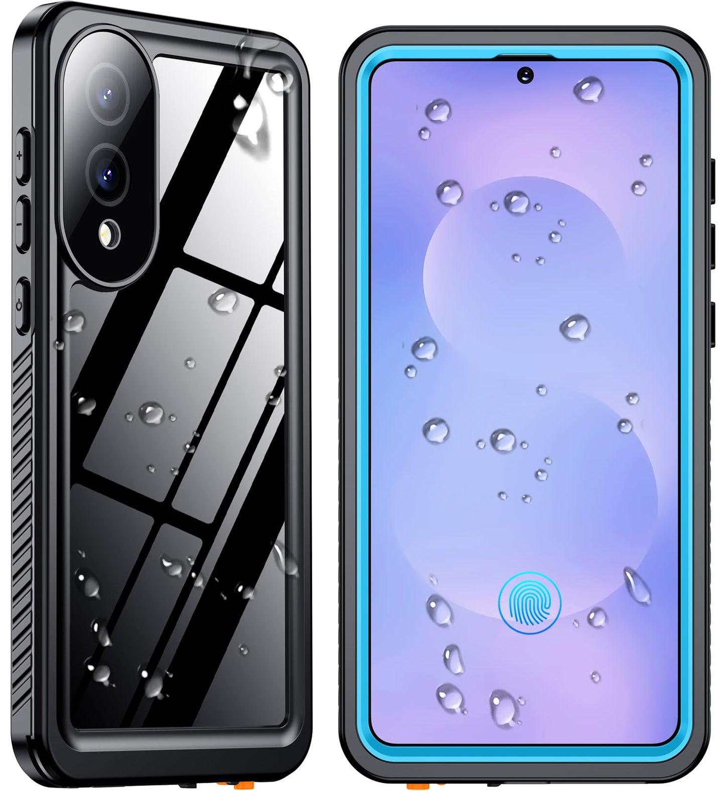 SPIDERCASE Designed for Samsung Galaxy S23 Case Waterproof,Built-in Screen & Camera Lens Protector[IP68 Underwater][Military Grade Shockproof] Full Body Protection Phone Case, Black/Clear WN420