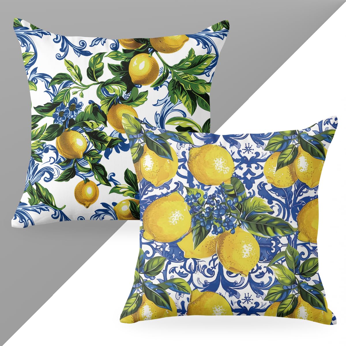 4 PCs Lemon Decor Pillow Covers 18x18, Italian Gifts Throw Pillow Covers | Italy Lemon Pillow Cases Decorative Pillow Protectors Living Room Bedroom Office Home Decor for Cushion Car Bed BST202