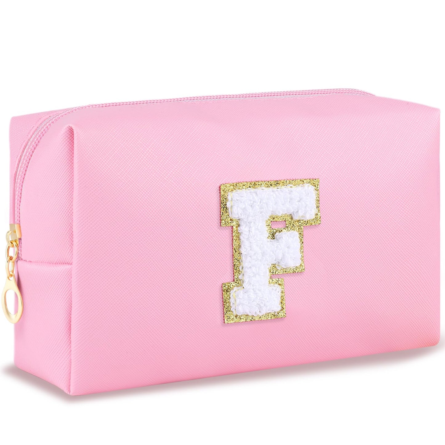 URSKYTOUS Gifts for Girls Initial Makeup Bag Personalized Cosmetic Bag with Zipper Cute Travel Toiletry Bag Waterproof PU Preppy Makeup Pouch Birthday Gift for Teen Girls Women(Blue P) BST326L