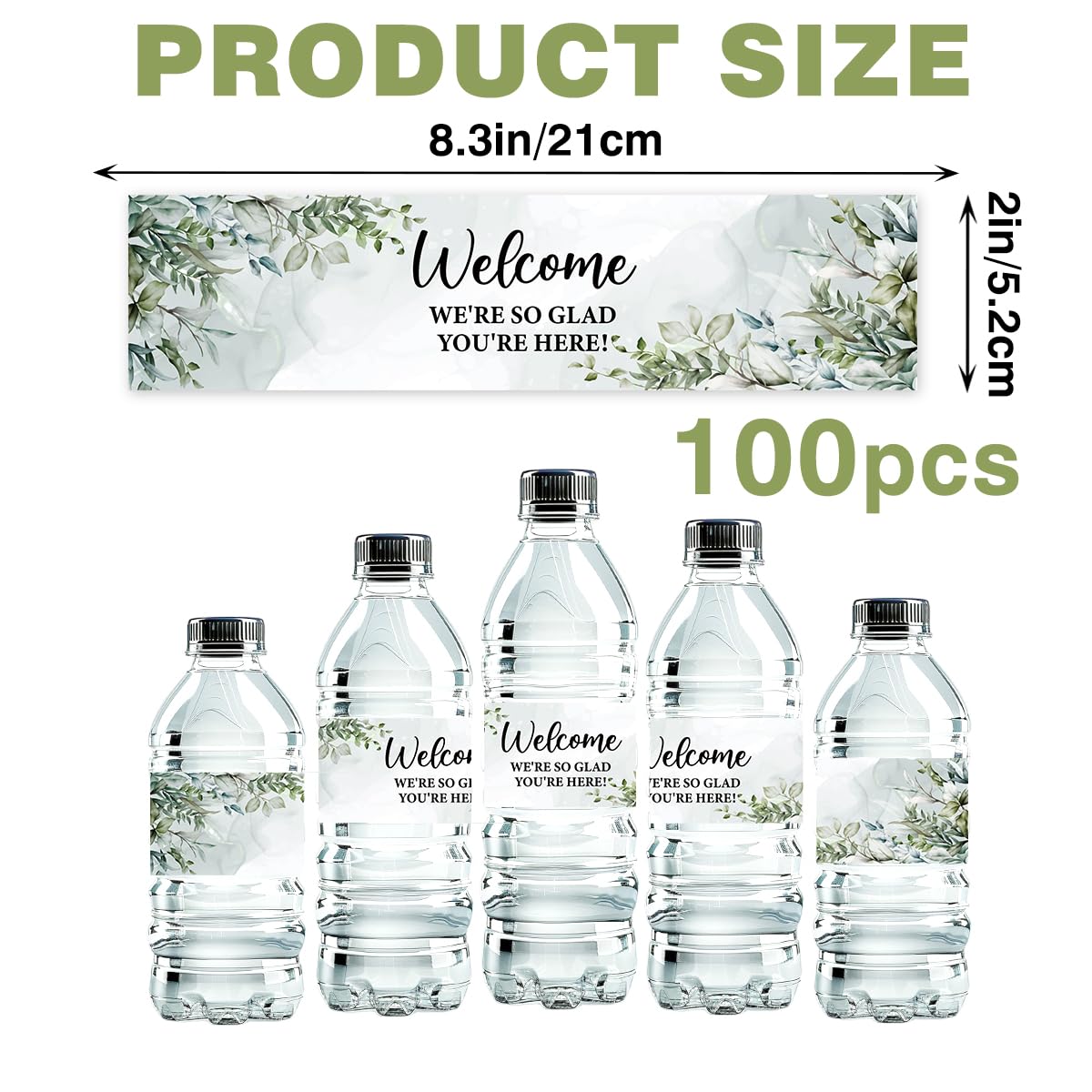 100 Pcs Wedding Water Bottle Labels Floral Wedding Bottle Stickers | Water Bottle Labels Sticker for Wedding Bridal Shower Prom Graduation Party Table Decoration Supplie BST326H