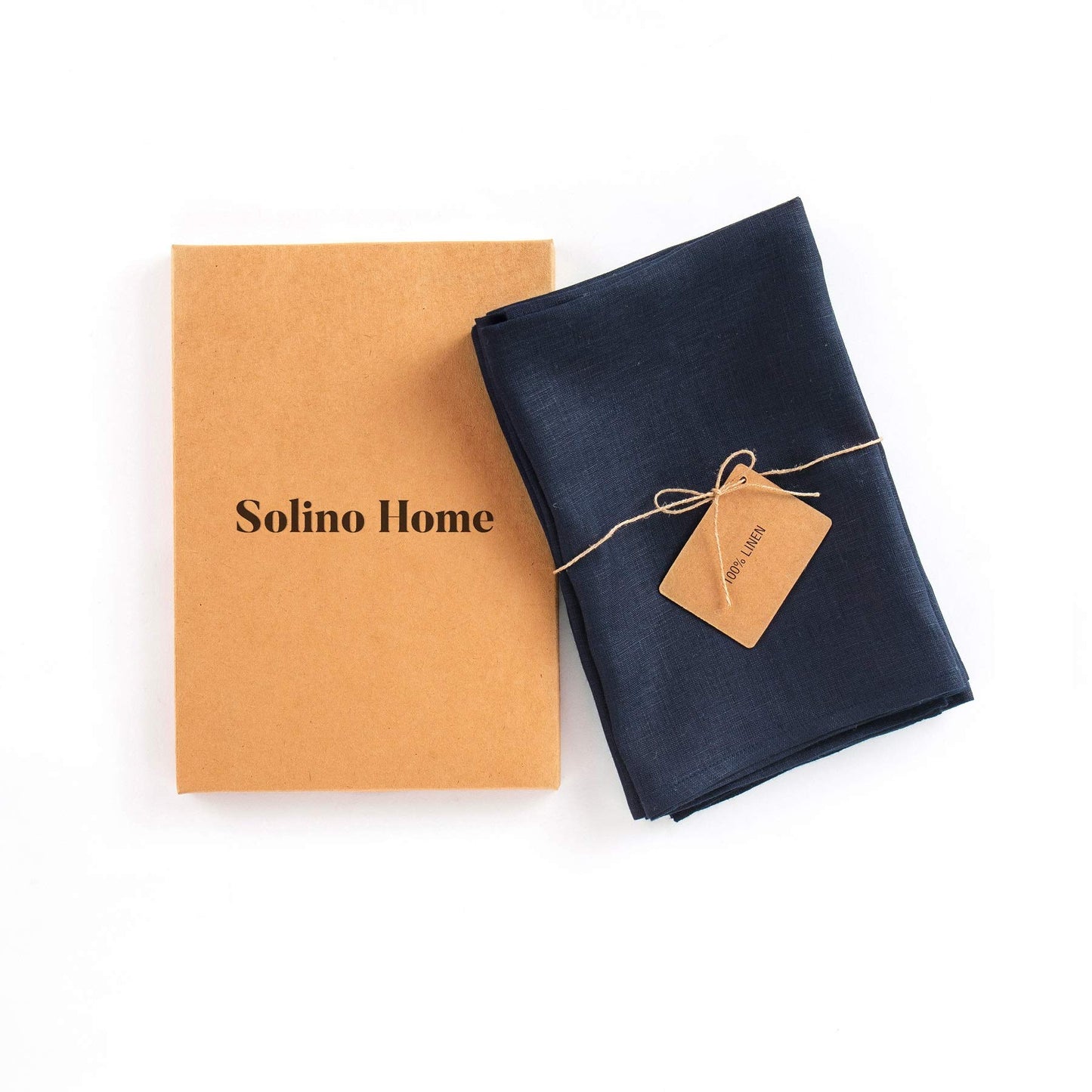 Solino Home 100% Linen Square Placemats White, Fete 14 x 14 in, Set of 4 | Square Table Mats square place settings for daily and festive dining; neatly mitered corners; Pure Linen; OEKO-TEX Certified BST326SOLH