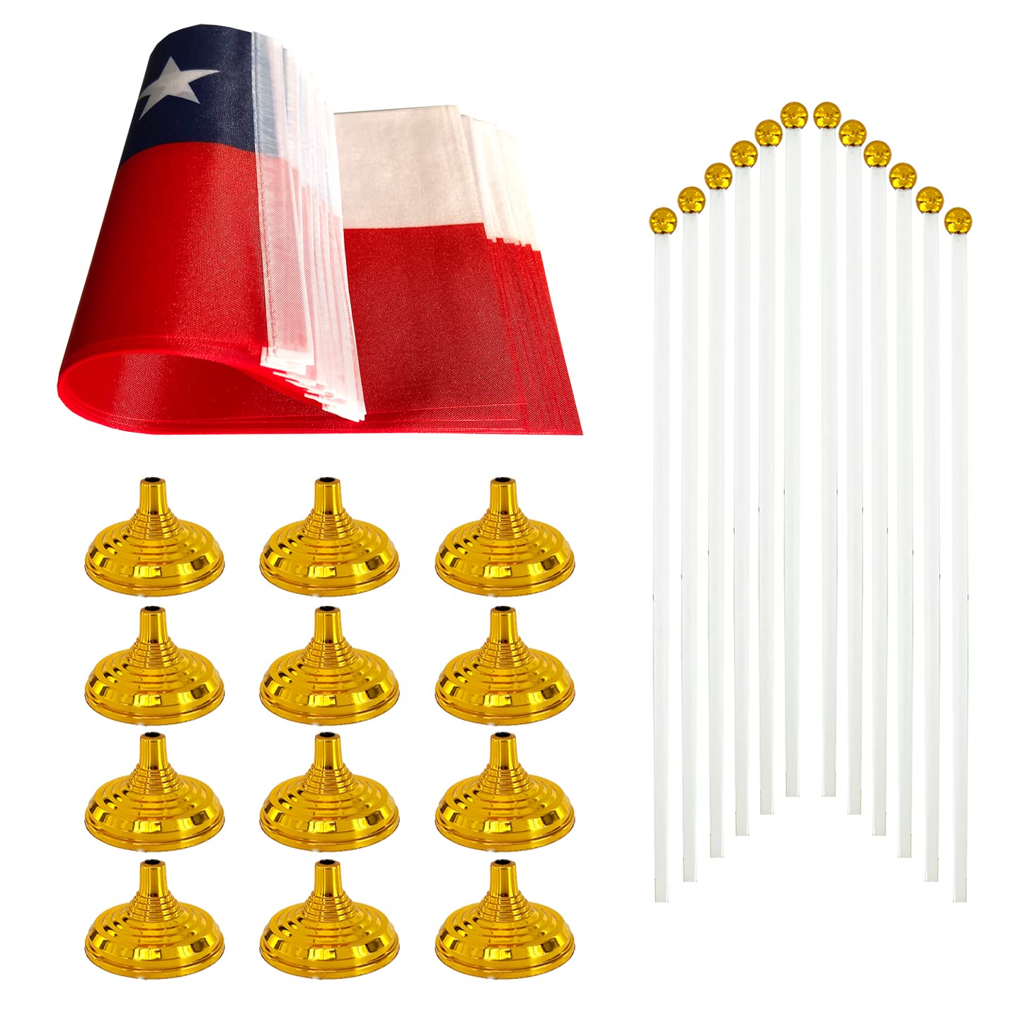 WXTWK 12 Pack Korea Flag Korean Desk Flag Small Mini Korean Table Flags With Stand Base,Home Office Festival Events Celebration Decorations BST202