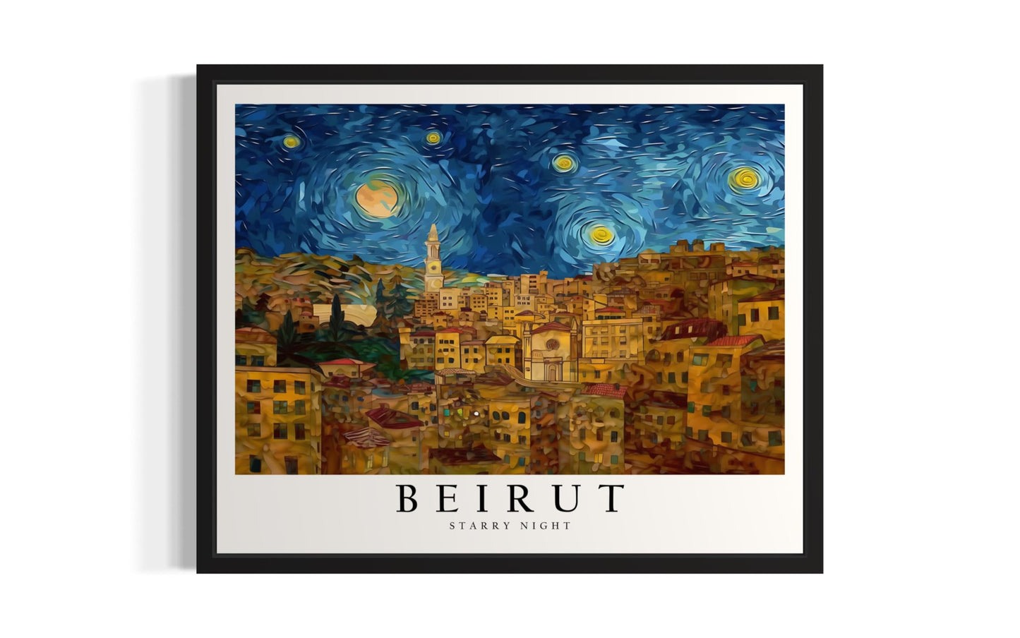 Eiffel Tower Art Print Poster, Van Gogh Starry Night Theme Wall art Painting Decor, Art Home City Artwork For Bedroom, Bathroom, Living Room 81 (Eiffel Tower, 14"L x 11"W, Unframed) BST220