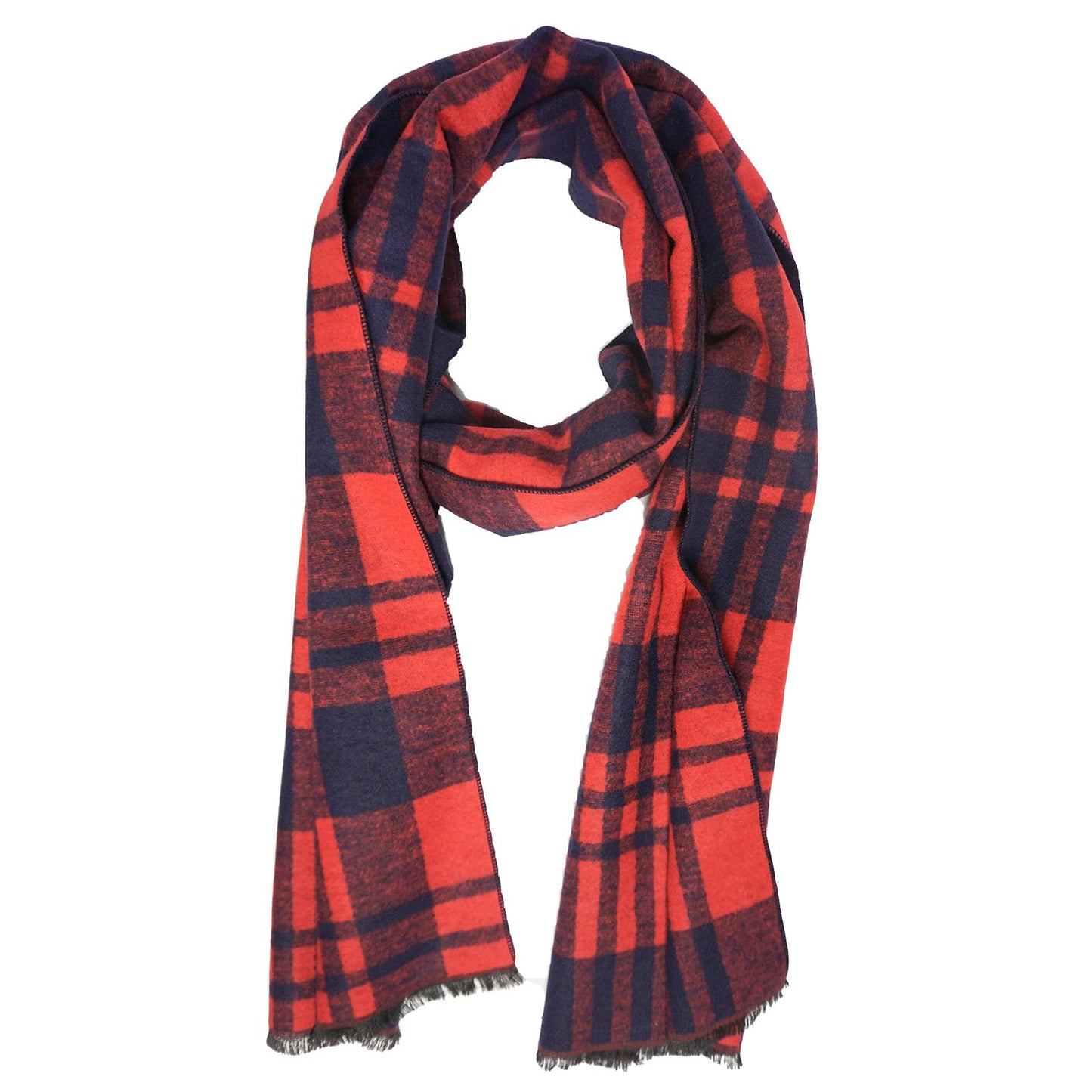 Mens Winter Scarf Cashmere Feel Warm Scarves Long Plaid Tassel Scarf for Men WN420