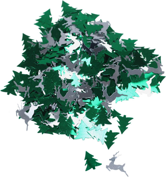 BinaryABC Christmas Table Confetti, Merry Christmas Sequins Party Confetti (15g) (Green Silver) BST326L