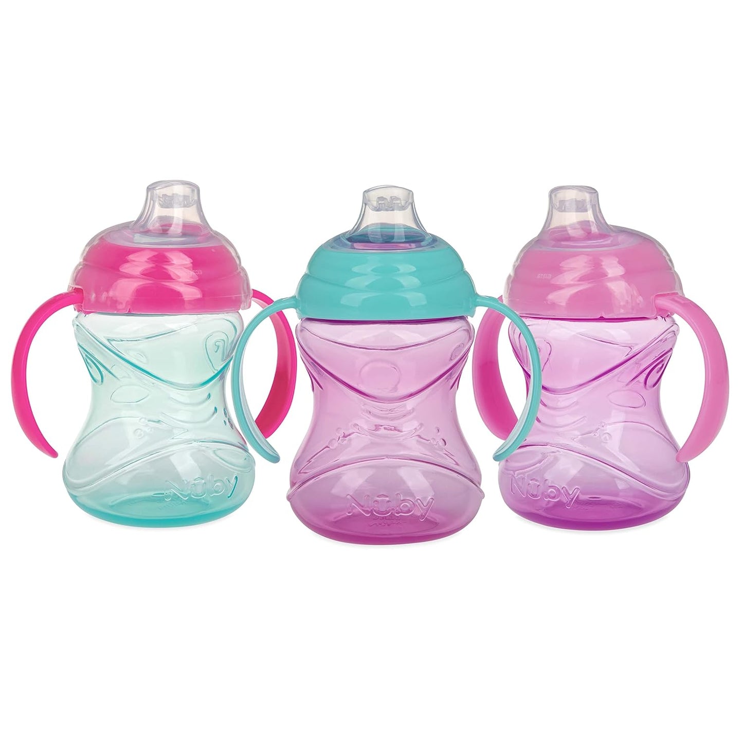 Nuby Clik-It Grip N' Sip Soft Spout No-Spill Training Sippy Cup 99
