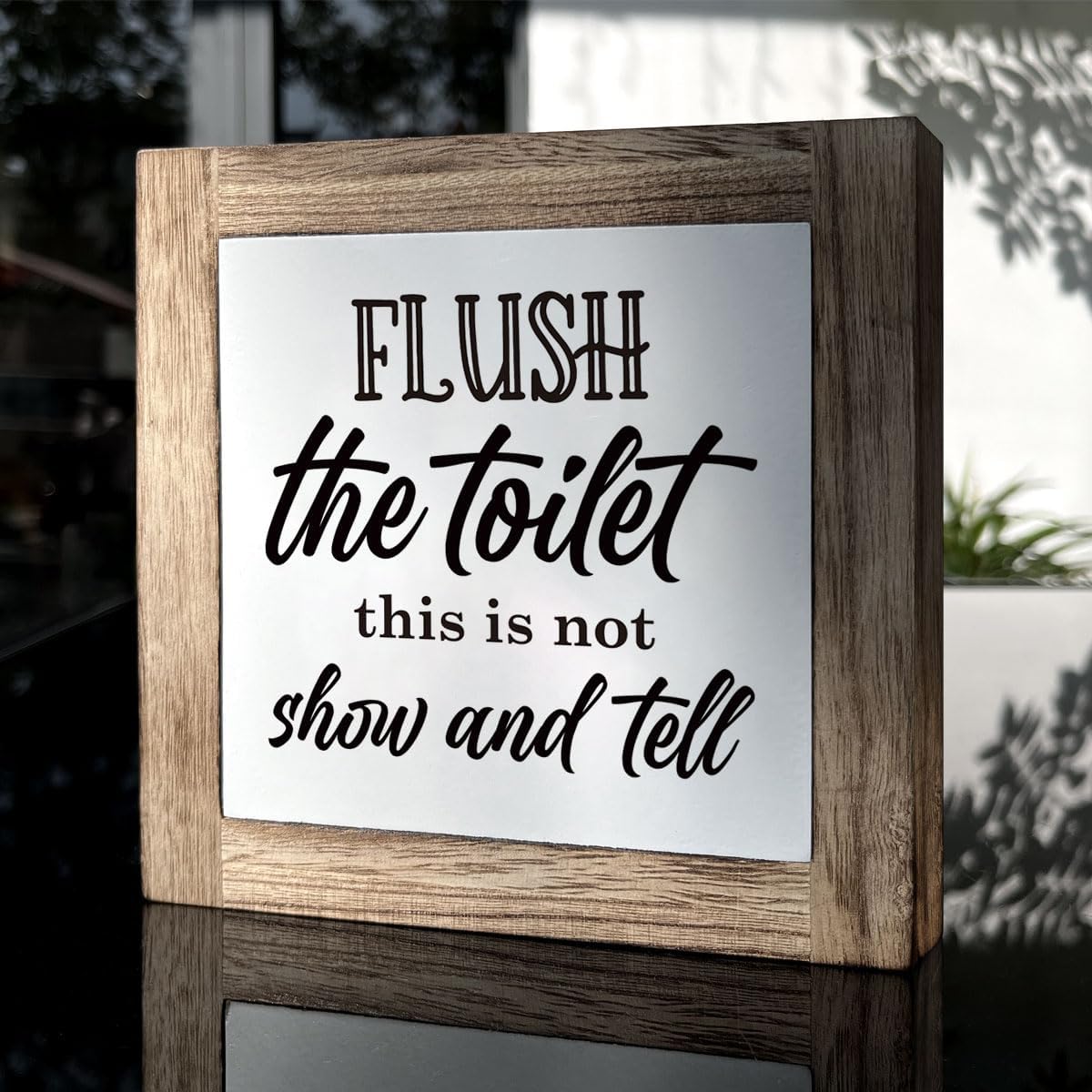 Bathroom Decor, Funny Bathroom Decor, Flush the Toilet This is Not Show and Tell, Wooden Box Signs for Home Decor, Bathroom Decor Tabletop, Kids Bathroom Rules Sign Decor, Bathroom Box Sign B6-71 BST202