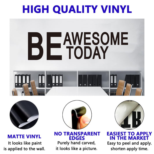 Inspirational Quotes Wall Decals for Gym: Office Motivational Positive Vinyl Art Wall Stickers for Classroom School Bedroom Living Room - Be Awesome Today 35" X 9.8" BST220