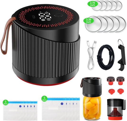 Electric Mason Jar Vacuum Sealer Kit for Wide and Regular Mouth Jars 7071