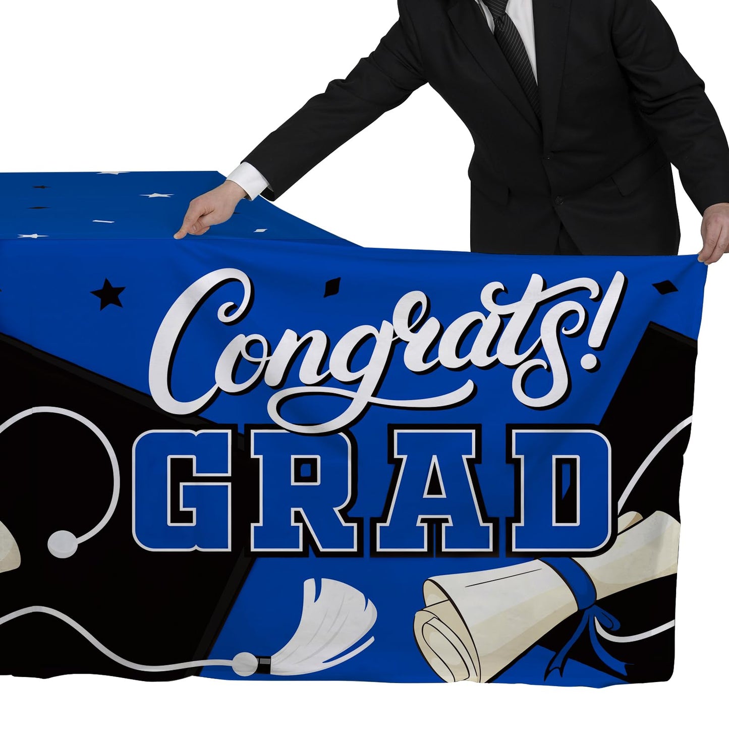 Gatherfun Graduation Decorations 2026 Kit - 2 Pcs Red Gongrats Grad Tablecover for Party Decorations，Graduation Plastic Table Covers 54"x108" BST326L