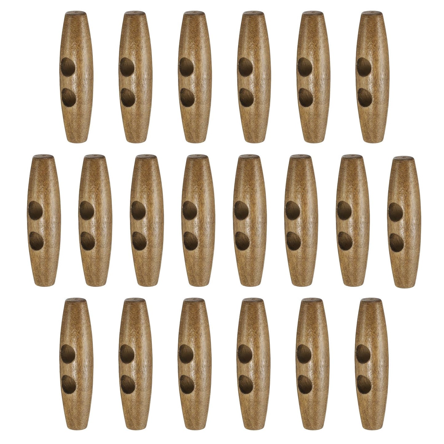 HARFINGTON 60mm / 2.4" Wooden Toggle Buttons 20pcs 2-Hole, Maroon | Wood Olive Sewing Buttons Horn Oval Buttons Sewing Accessories for Coat Sweaters Clothing DIY Craft BST326L