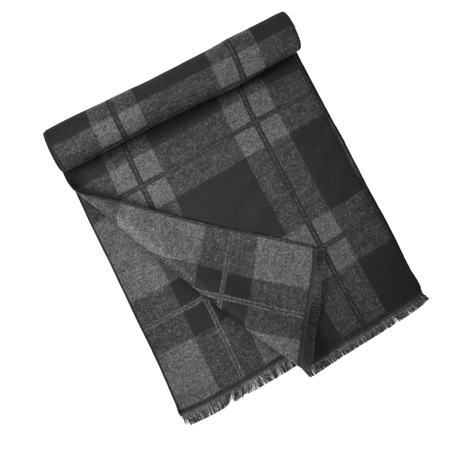 Mens Winter Scarf Cashmere Feel Warm Scarves Long Plaid Tassel Scarf for Men WN420
