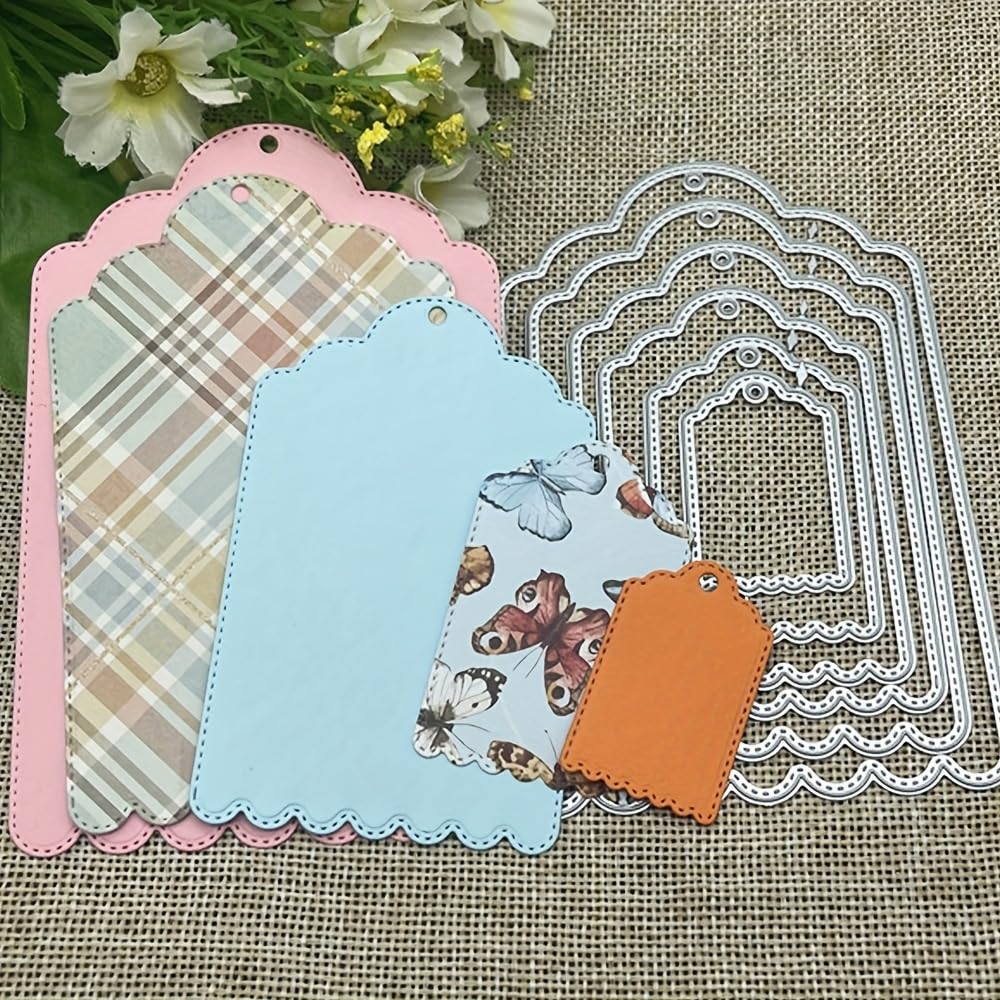 Lapoo Cutting Die for Scrapbooking, 3D Backgrounds Frame New Cutting Dies DIY Album Card Making Decor Paper Craft Metal Die Cuts Party Decorations (Flower Shadow 5.4 x 2.8 in) BST220