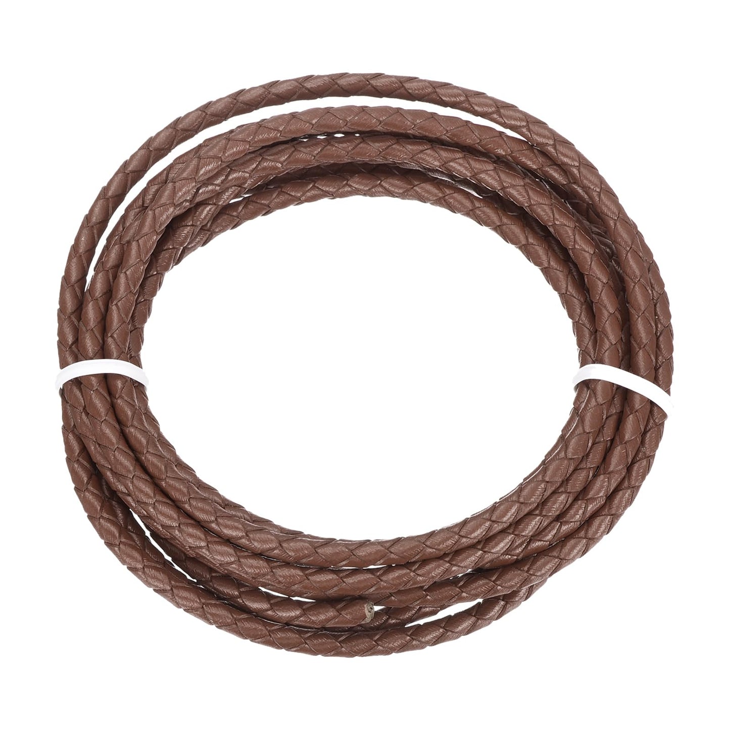 MECCANIXITY 1.1 Yards Bolo Tie Cord 6mm Diameter Round Braided Leather Strip 1 Meter Long for Bracelet Necklace Beading, Yellow WN420