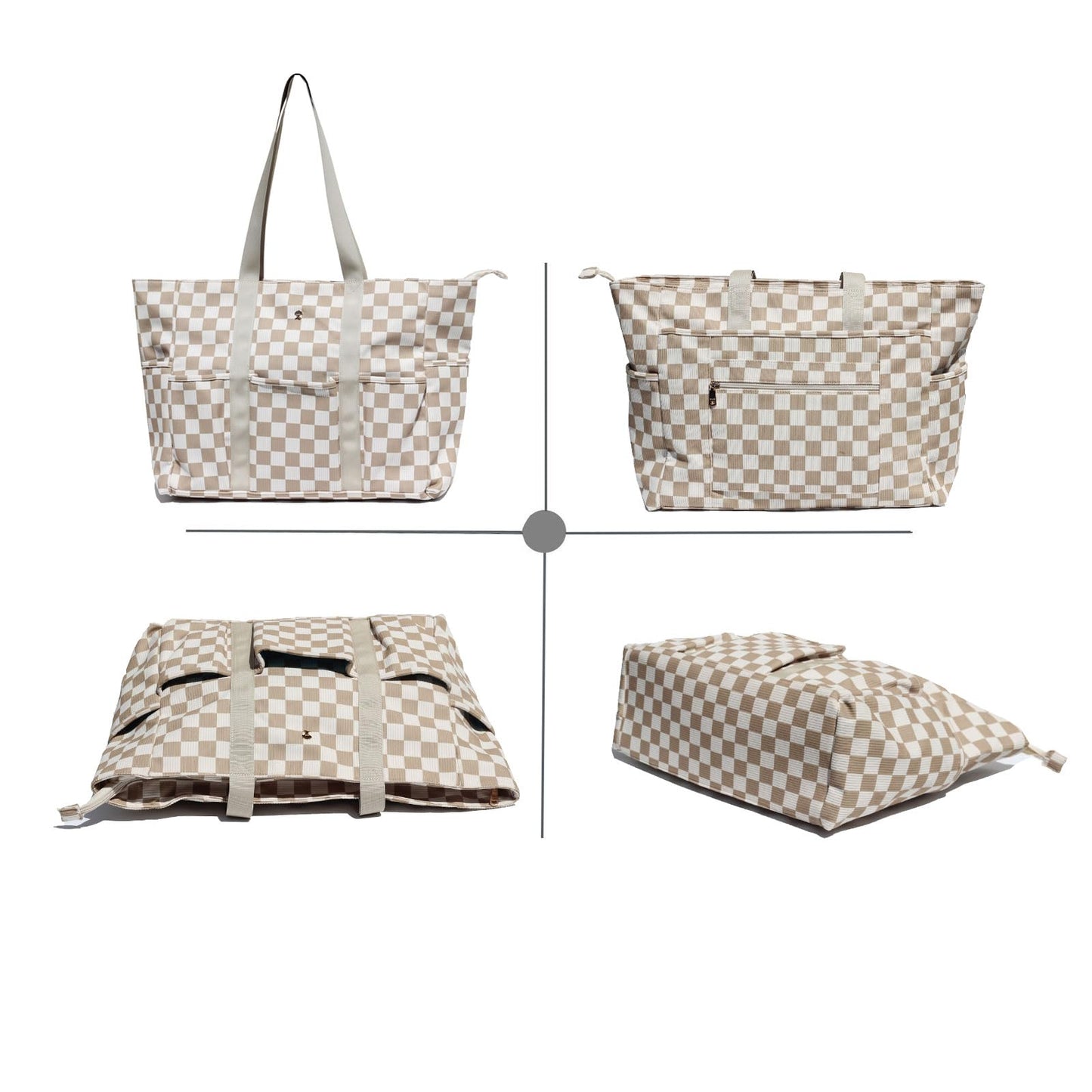 ESVAN Utility Tote Bag Weekender Duffle Bag with 13 Pockets - Perfect for Travel, Work, Gym, Beach, Teachers, and Nurses BST326H