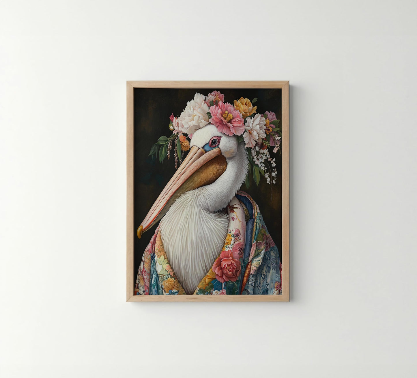 Moose Flower Head Unframed Wall Art Print Poster, Kimono Bathroom Dressing Room Decor Posters Prints for Restroom Home Picture Painting Artwork Gallery 7 (Moose, 16 x 20 inches, Unframed) BST220