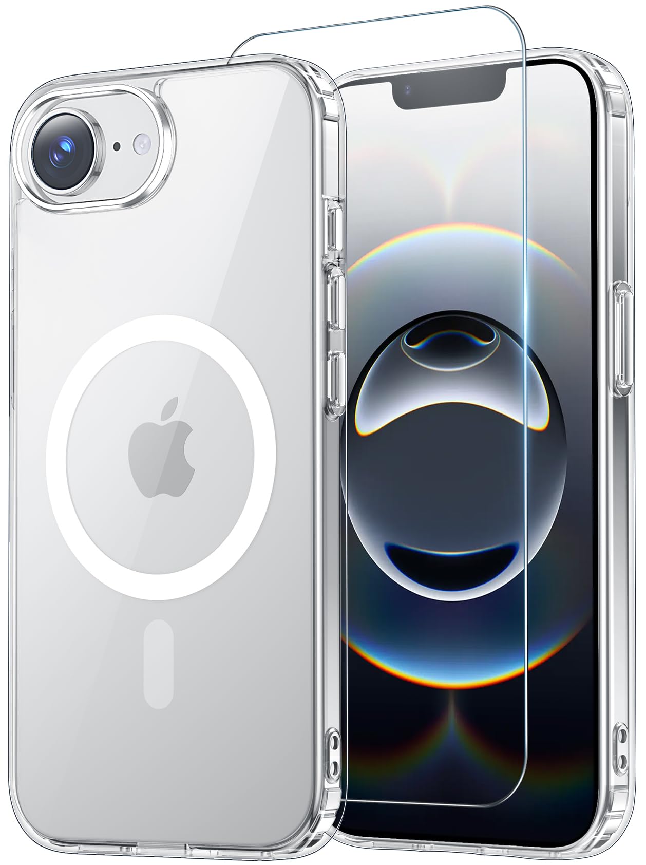 for iPhone 17 Pro Max Case Clear with Screen Protector, Compatible with Magsafe, Anti-Yellowing, Military-Grade Protection, Shockproof Slim Magnetic Phone Case Cover, Black WN420
