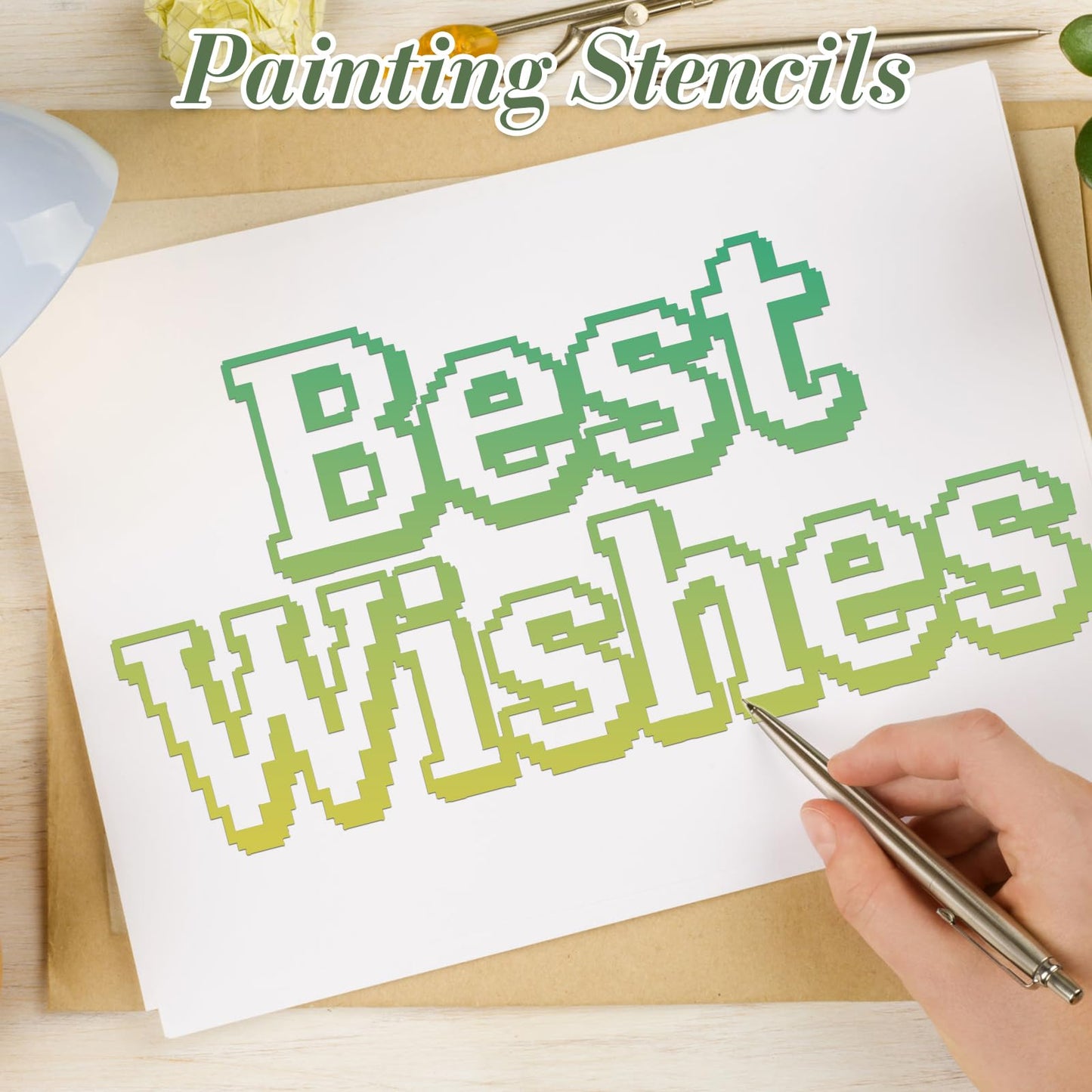Letter Stencils for Crafts Reusable 42Pcs Number Stencils(5 Inch Font) | DIY Art Painting Stencil Furniture Decor Kit for Wood Embroidery Wall Silk Screen Journaling BST202