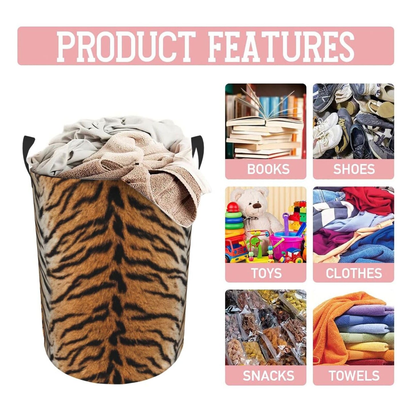 Basketball Round Laundry Hamper Basket Ball Texture Storage Basket Toys Clothes Organizer Bin For Home Bathroom Bedroom Dorm Nursery, 62l BST202