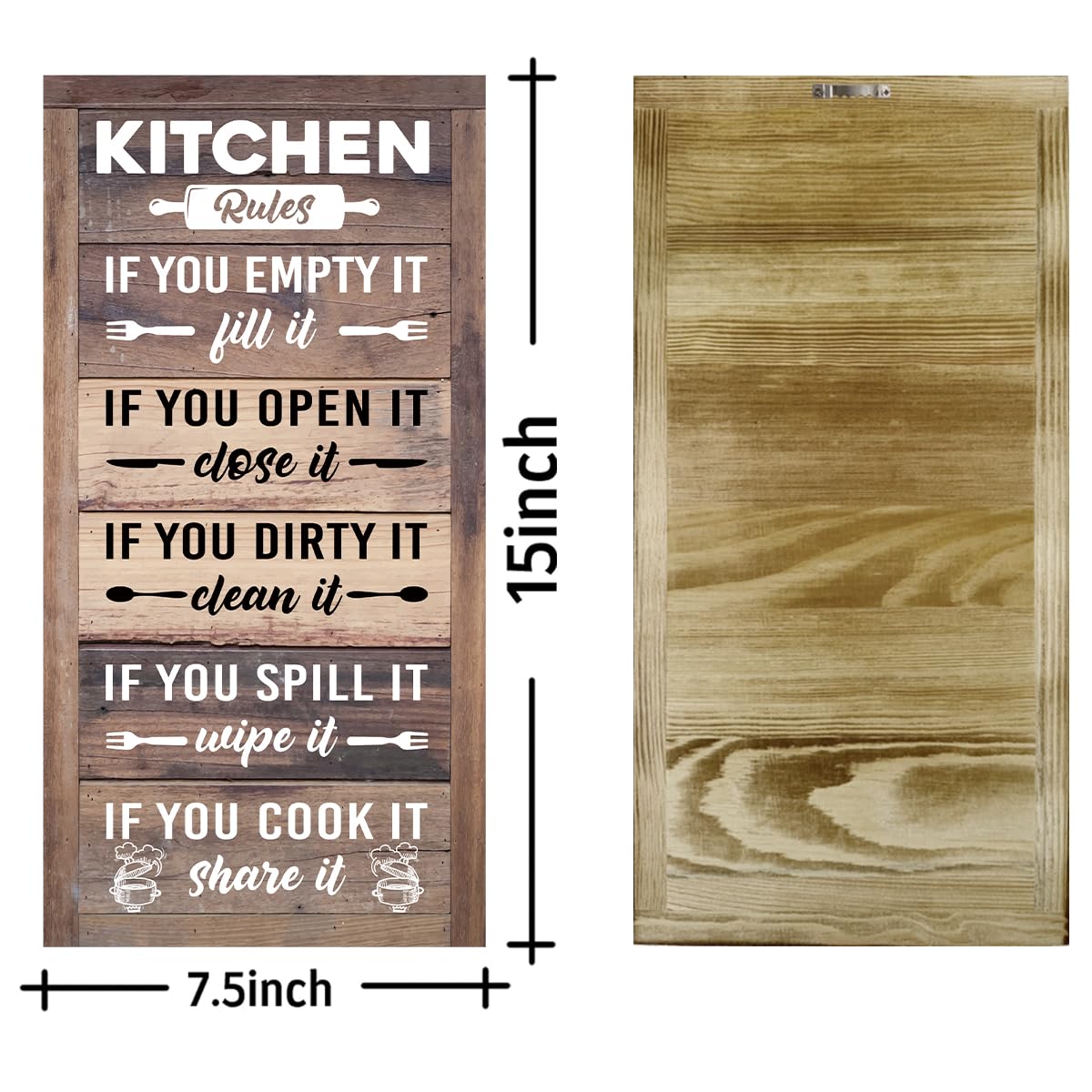 Rustic & Funny Bathroom Signs - Western & Farmhouse Bathroom Rules Wall Decor E1 BST202