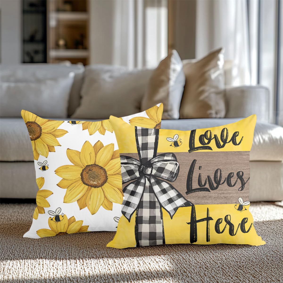 4 PCs Lemon Decor Pillow Covers 18x18, Italian Gifts Throw Pillow Covers | Italy Lemon Pillow Cases Decorative Pillow Protectors Living Room Bedroom Office Home Decor for Cushion Car Bed BST202