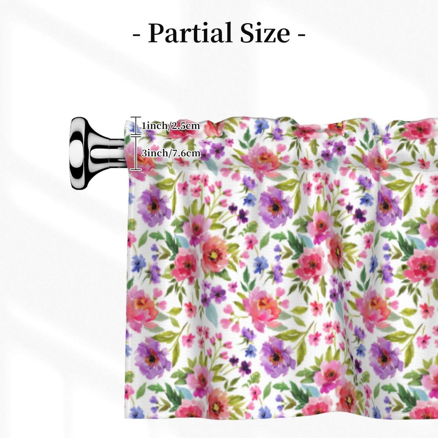 Easter Valances for Windows - Pink Spring Cafe Curtains Floral Bunny Short Curtains for Living Room Bathroom Bedroom Basement BST202