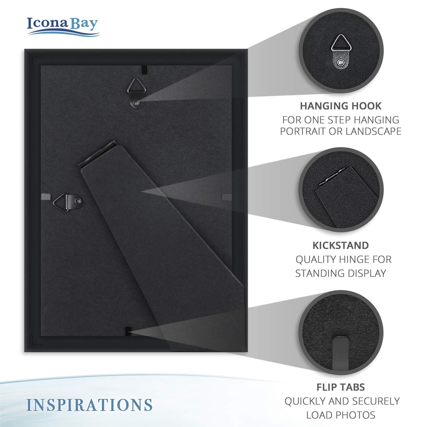Icona Bay Combination White Picture Frames Set - 10 PC (Five 4x6, Three 5x7, Two 8x10), Inspirations Collection Multi-Pack for Contemporary Wall Gallery BST220