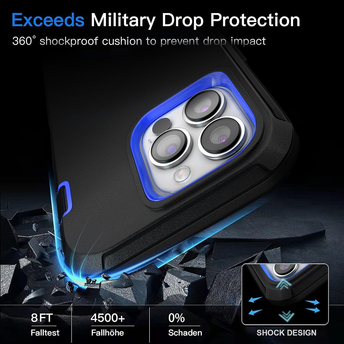 for iPhone 11 Case with Belt Clip Holster Kickstand & 2 Screen Protector, Full Protection Heavy Duty Phone Case, Shockproof Drop-Proof Durable Cover 6.1" [Black+Clip] WN420