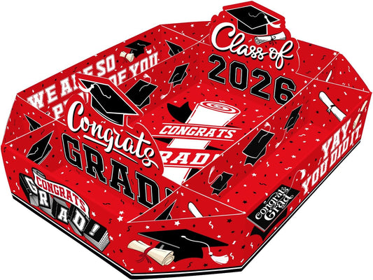 Gatherfun 2026 Graduation Party Supplies Kit - Class of 2026 Decor Set with Congrats Grad Food Trays, Graduation Decorations & Favors for a Memorable Grad Party（Red & Black） BST326H