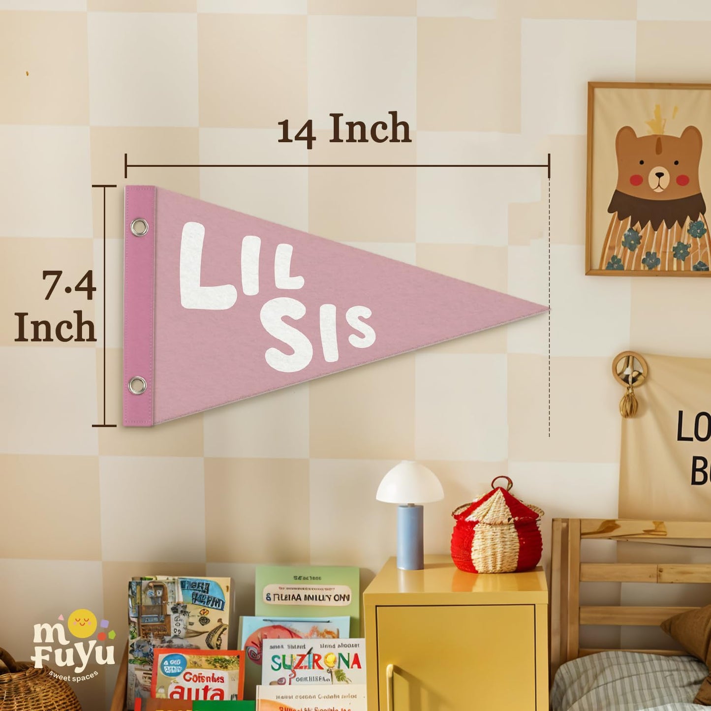 Boy Nursery Decor Pennant Banner Flags Decor, Playroom Essentials, Dude Felt Banner Wall Art Decor for Toddler Kids Room Nursery,Boy Playroom Decor 7.4x14 Inch BST326H